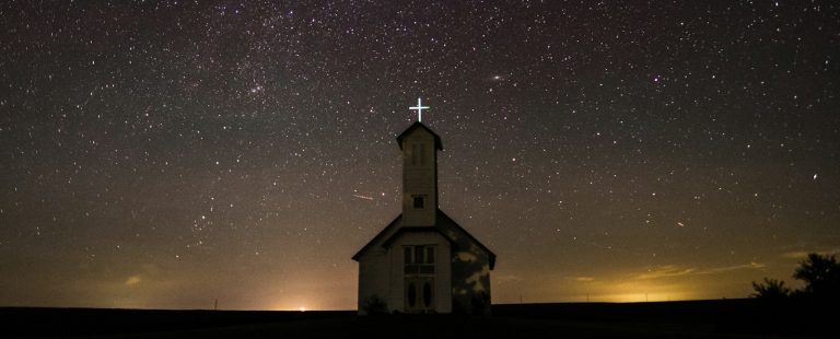 chapel under starry sky